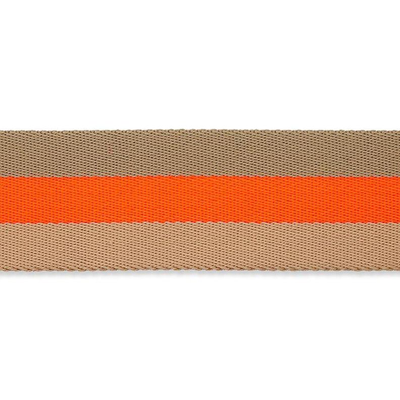 Neon Bag Strap Webbing [ 40 mm ] – neon orange/beige,  image number 2