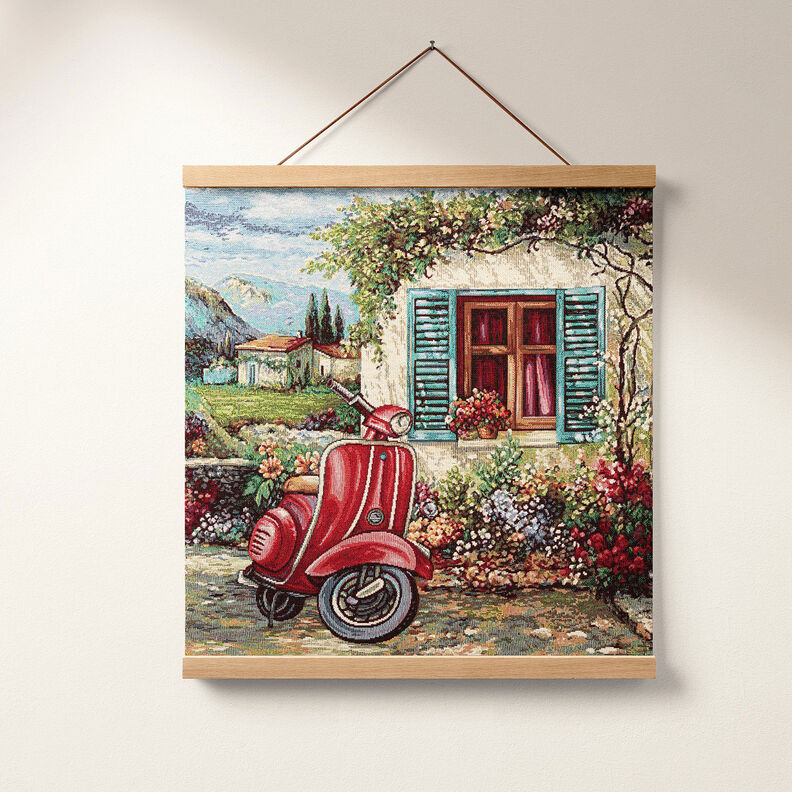 Decorative Panel Tapestry Fabric Vespa – carmine/light beige,  image number 7