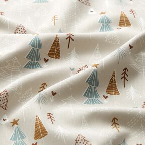 Cotton Poplin minimalist fir trees – light taupe, 