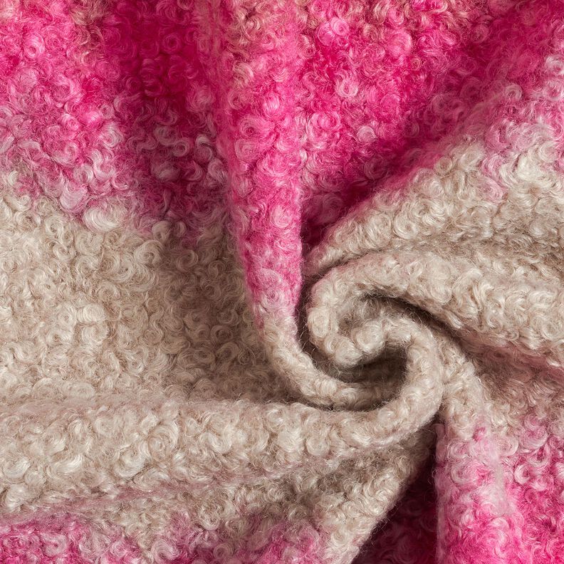 Coat Fabric Knit Bouclé colour gradient – cashew/pink, image number 3