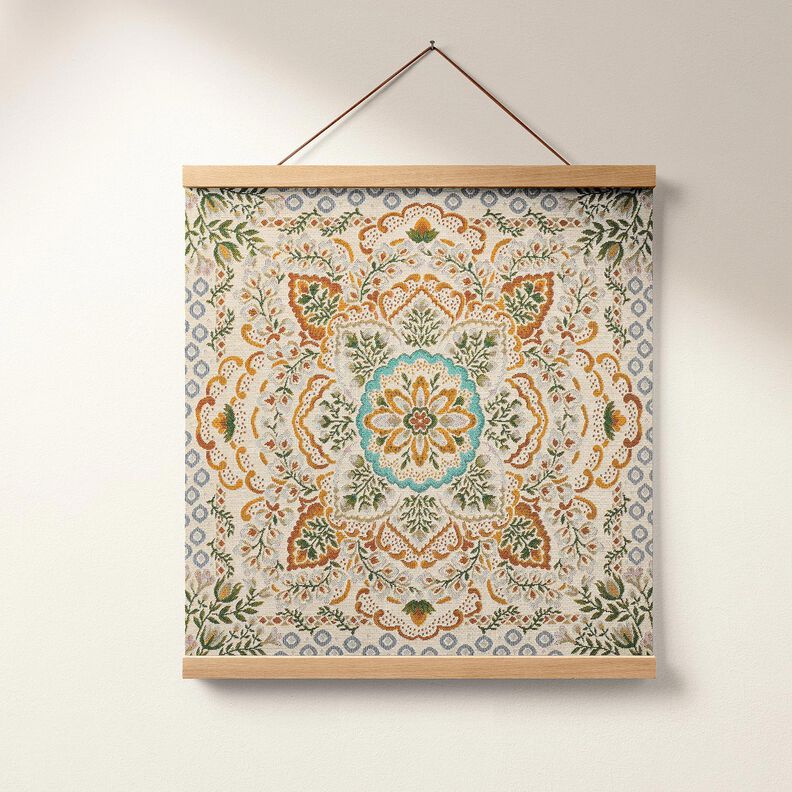 Decorative Panel Tapestry Fabric large mandala – mustard/light beige,  image number 6