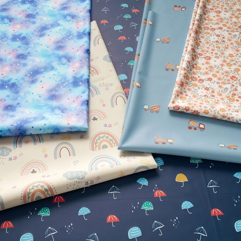 Raincoat Fabric flower meadow Digital Print – rosé,  image number 6