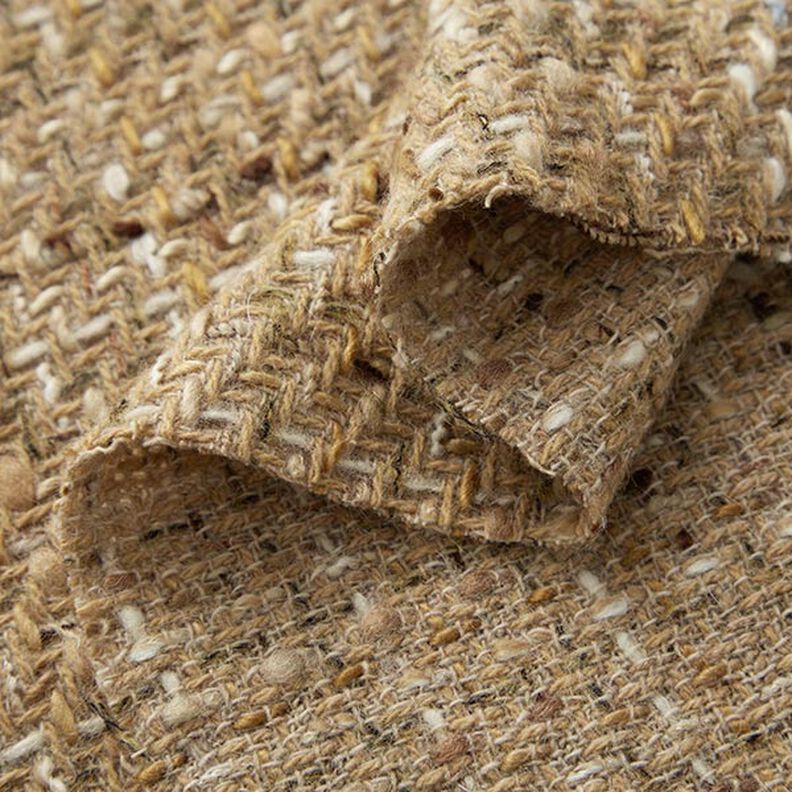 Mottled Pure New Wool Blend Coating Fabric – dark beige,  image number 4