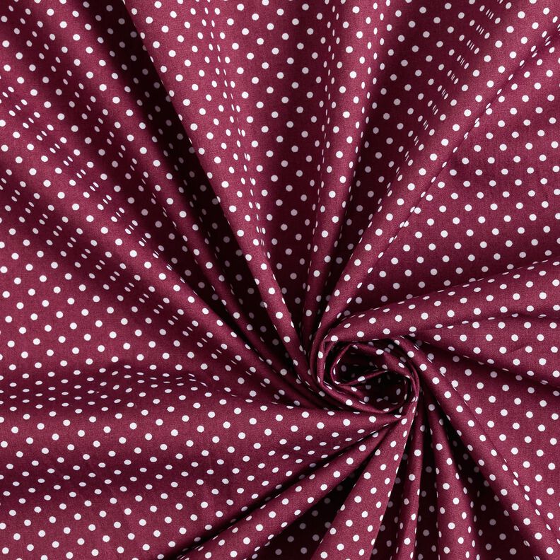 Cotton Poplin Mini polka dots – burgundy/white,  image number 3