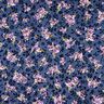 Stretch Satin Jacquard Floral Bouquets – navy blue,  thumbnail number 1