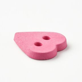 Heart-shaped button [Ø 15 mm] – pink, 