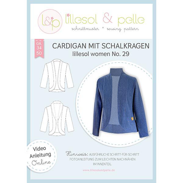 Cardigan with Shawl Collar, Lillesol & Pelle No. 29 | 34 - 50,  image number 1