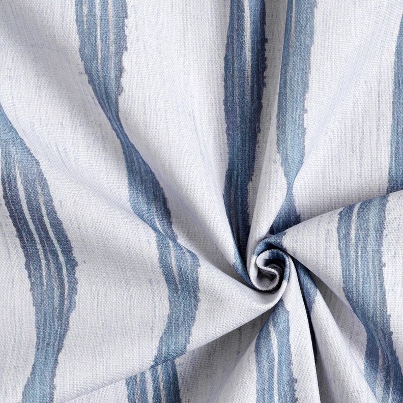 Decor Fabric Half Panama wavy stripes – blue, image number 3