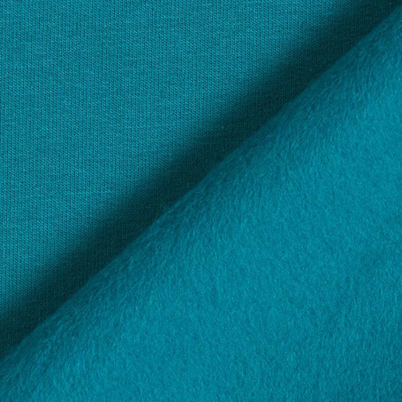 Light Cotton Sweatshirt Fabric Plain &ndash; petrol,  image number 3