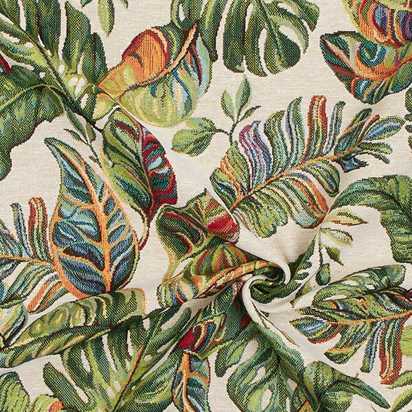 Jacquard Tapestry Monstera Palm – green/red,  image number 3