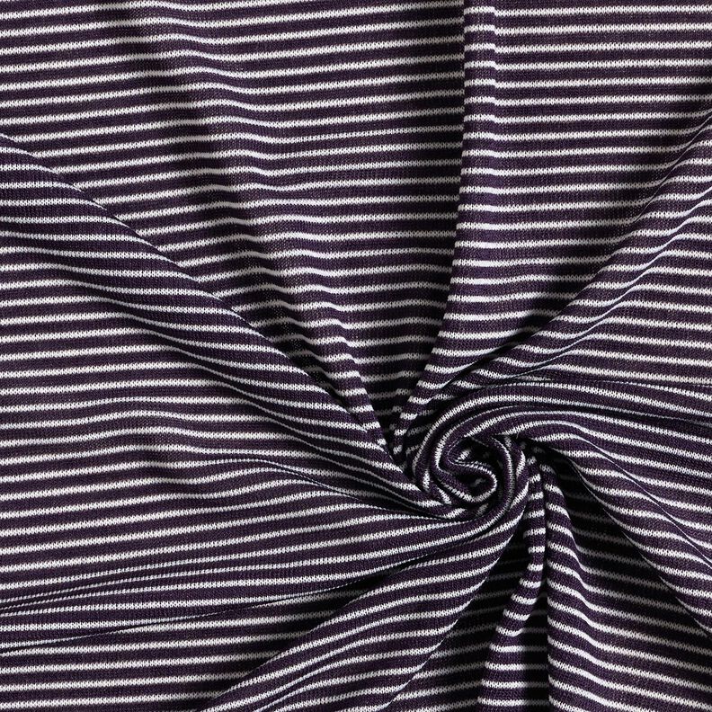 Fine Knit Narrow Stripes – plum/white,  image number 3