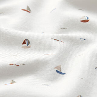 Cotton Jersey sailing boat  – offwhite, 
