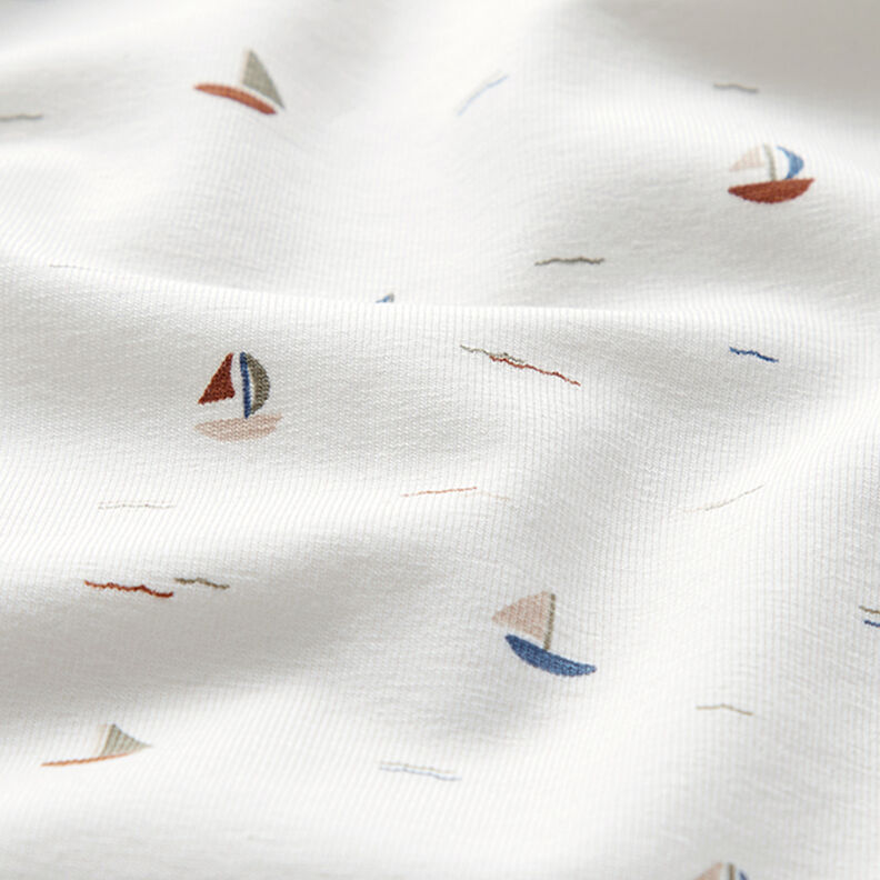 Cotton Jersey sailing boat  – offwhite,  image number 2