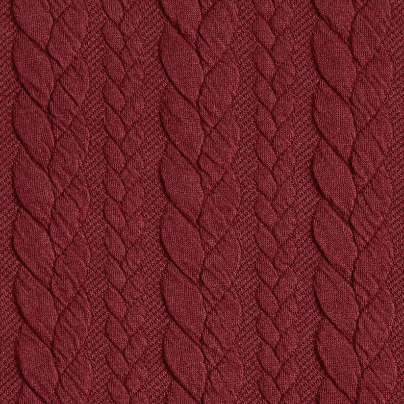 Cabled Cloque Jacquard Jersey – burgundy,  image number 1