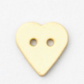 Heart-shaped button [Ø 15 mm] – vanilla yellow, 