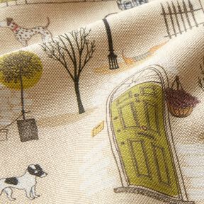 Decor Fabric Half Panama animal neighbourhood  – natural/black, 