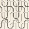 Decor Fabric Half Panama artistic lines – natural/black,  thumbnail number 1