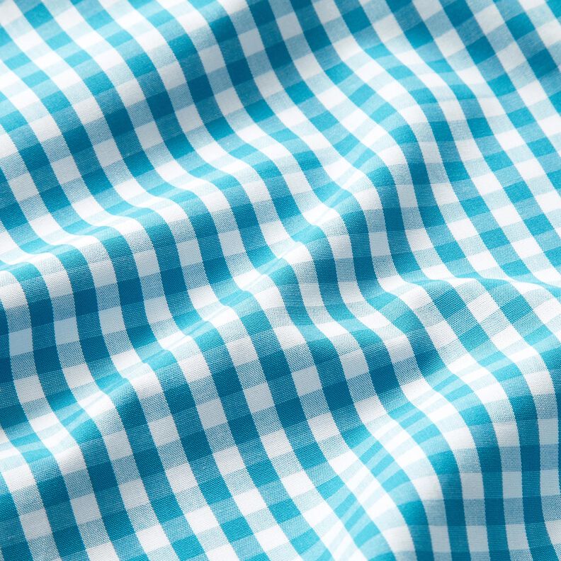 Cotton Poplin small gingham check – turquoise/white,  image number 2