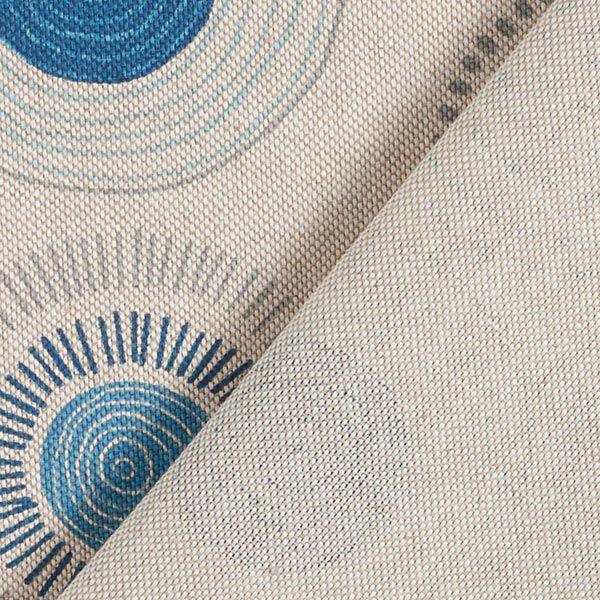 Decor Fabric Half Panama painted circles – dove blue/natural,  image number 4