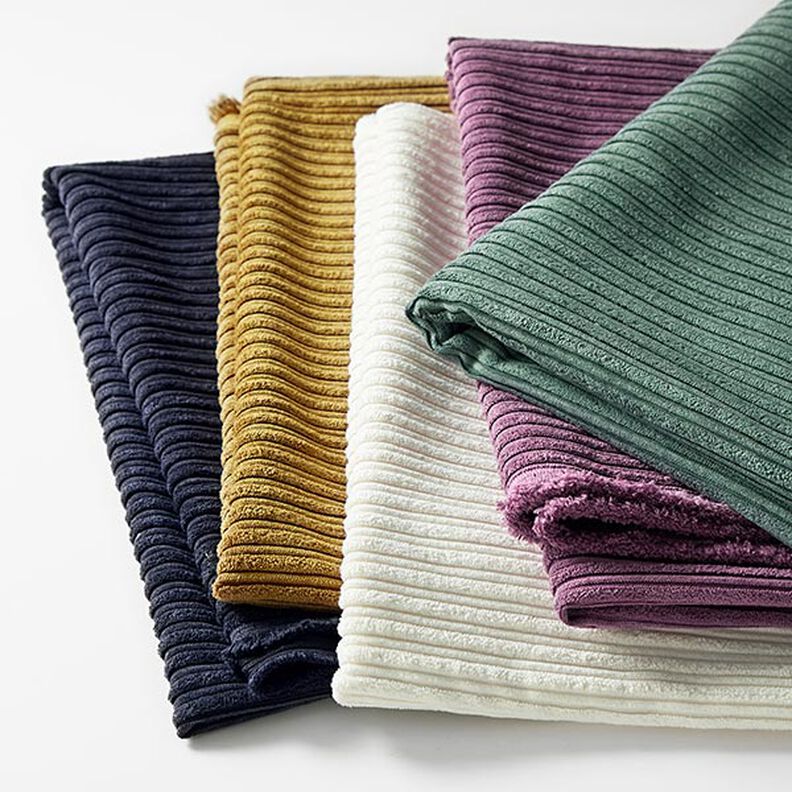 Wide corduroy, plain irregular ribbed – navy blue,  image number 4