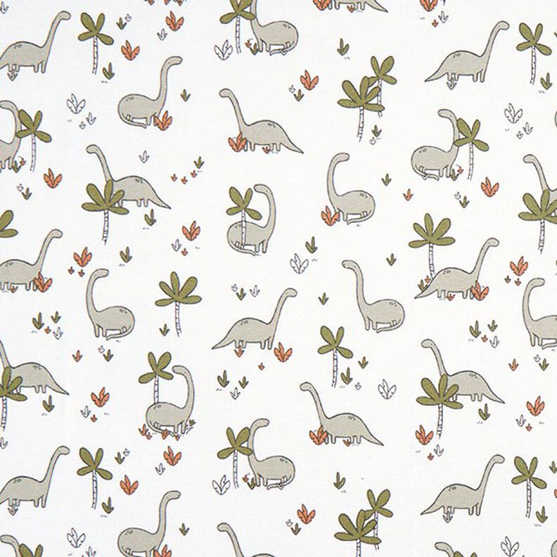 Cotton Flannel Dinosaurs – offwhite,  image number 1