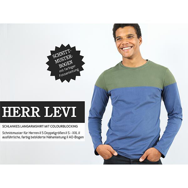 HERR LEVI Long-Sleeved Top with Colour Blocking | Studio Schnittreif | S-XXL,  image number 1