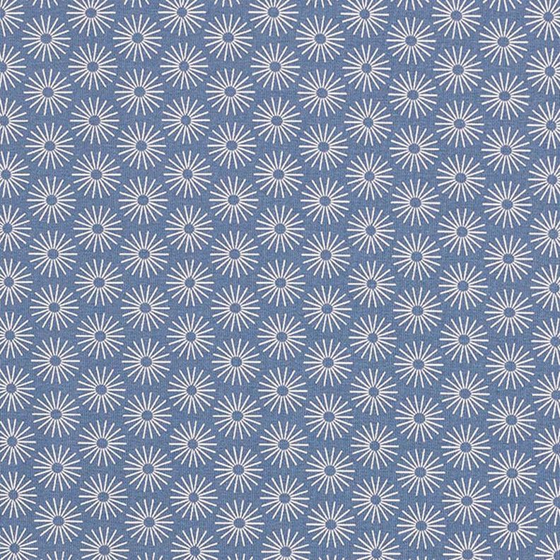 Cotton jersey shiny flowers – denim blue,  image number 1