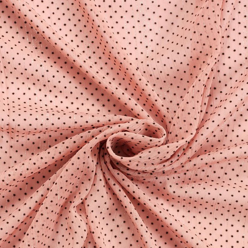 Glitter stripes and dots chiffon – light dusky pink,  image number 3