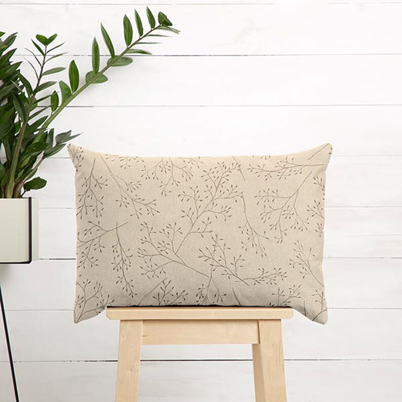 Decorative fabric half Panama delicate branches – natural,  image number 8