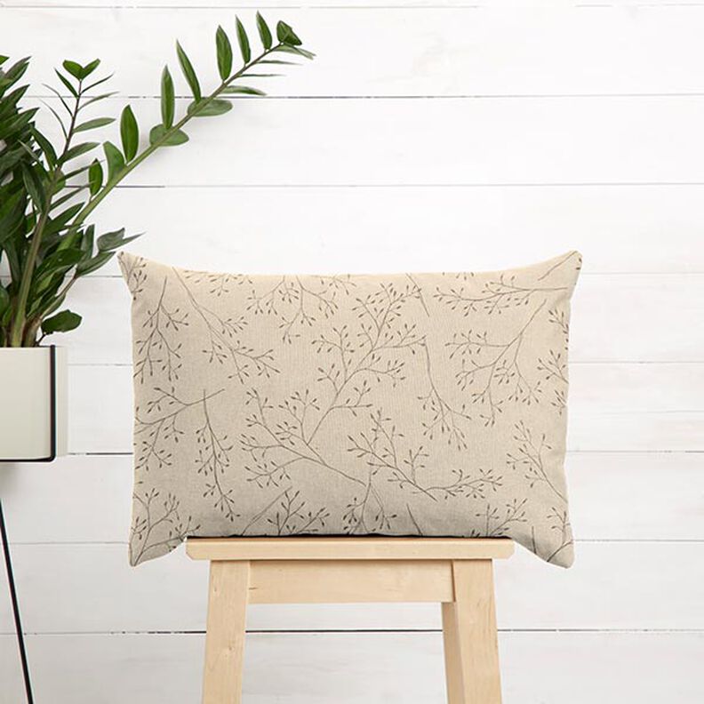 Decorative fabric half Panama delicate branches – natural,  image number 8