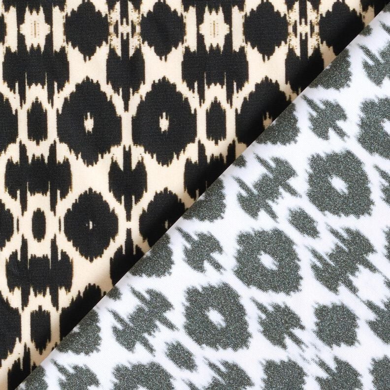 Swimsuit fabric abstract leopard print – black/cashew,  image number 4