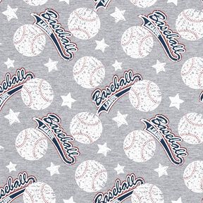 French Terry Baseball – silver/white, 