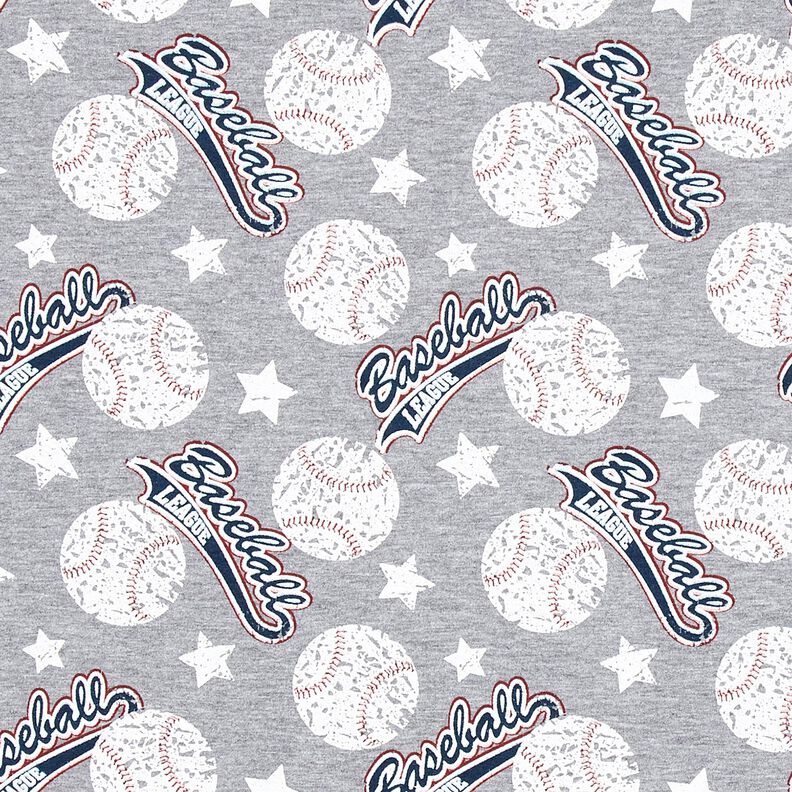 French Terry Baseball – silver/white,  image number 1