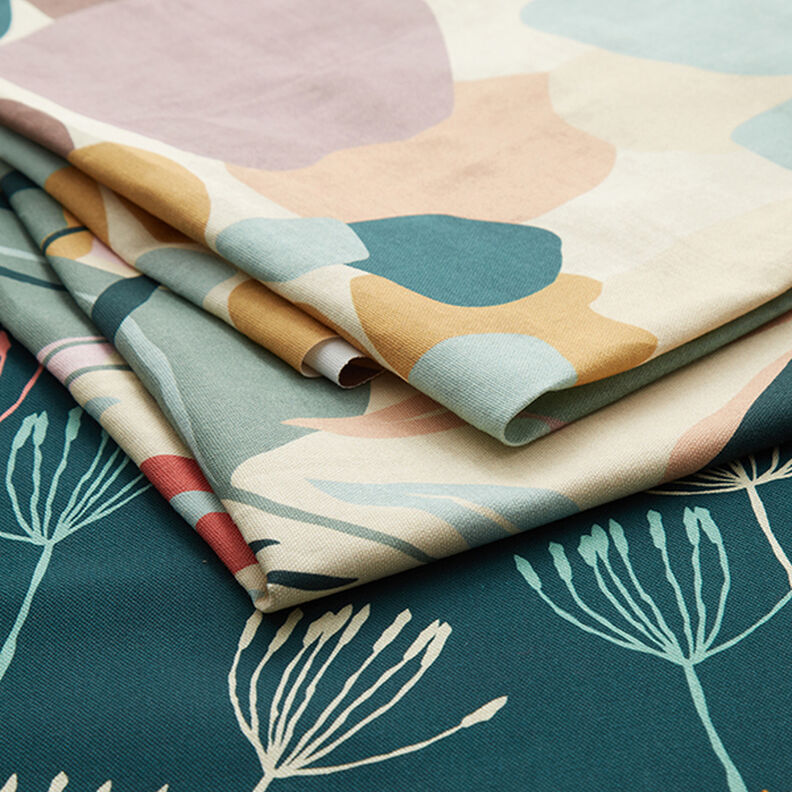 Decor Fabric Half Panama Abstract Spots – natural/mauve grey,  image number 5