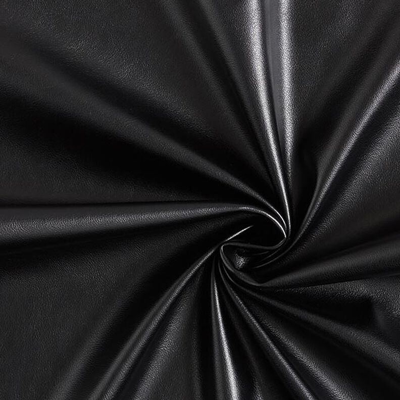 Smooth Stretch Faux Leather – black,  image number 1