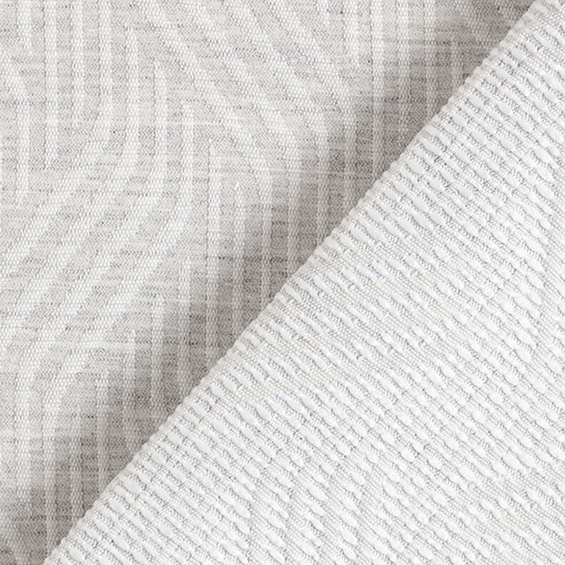 Decorative jacquard fabric, wavy lines – light grey, image number 4