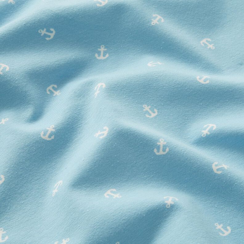 Cotton Jersey small anchor Digital Print – light blue,  image number 2