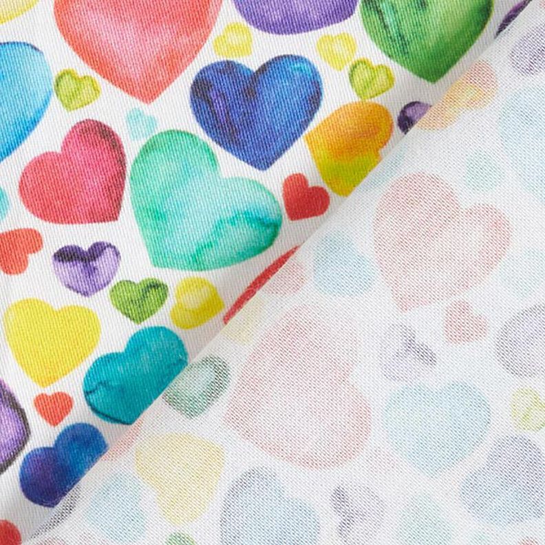 Cotton satin Colourful hearts,  image number 4