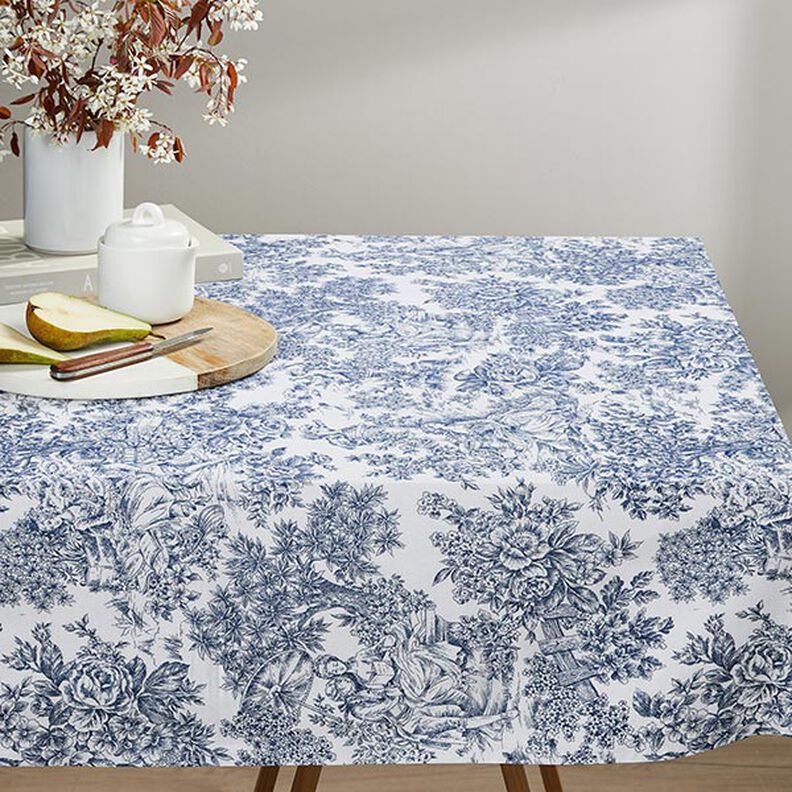 Decor Fabric Canvas romance – white/blue,  image number 6