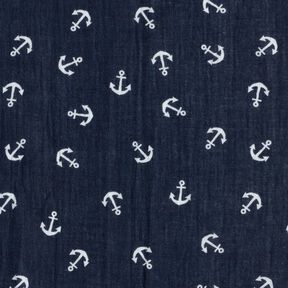 Double Gauze/Muslin Anchor – navy blue/white, 