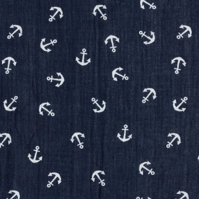 Double Gauze/Muslin Anchor – navy blue/white, image number 1