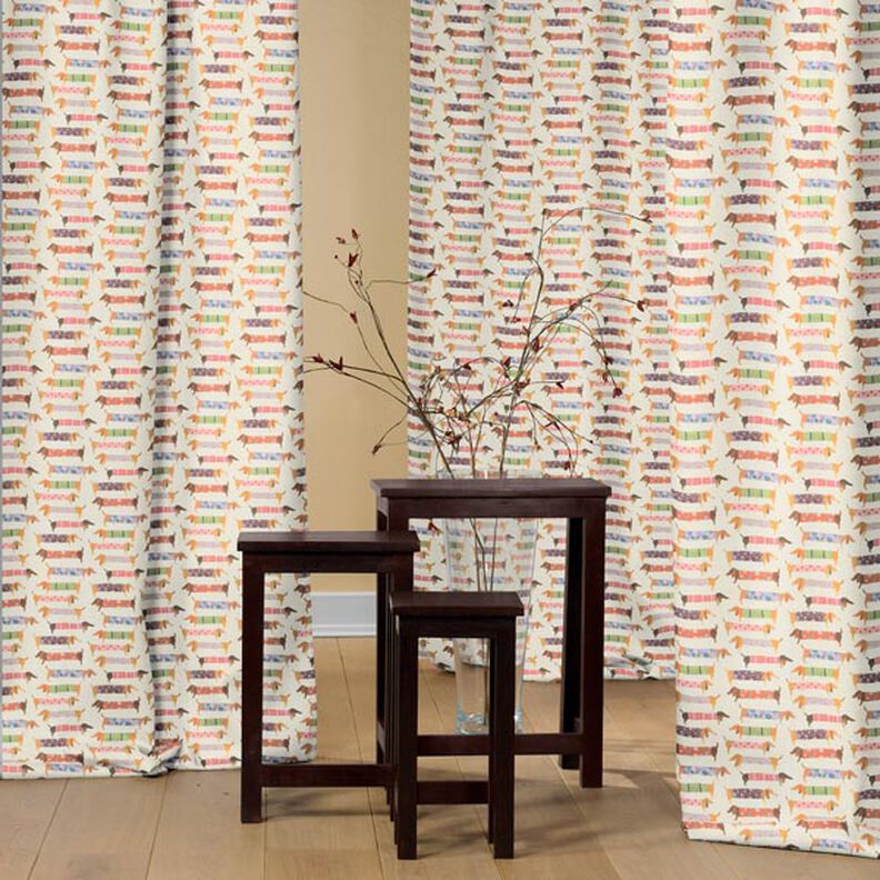 Dachshund Digital Print Panama – cream,  image number 5