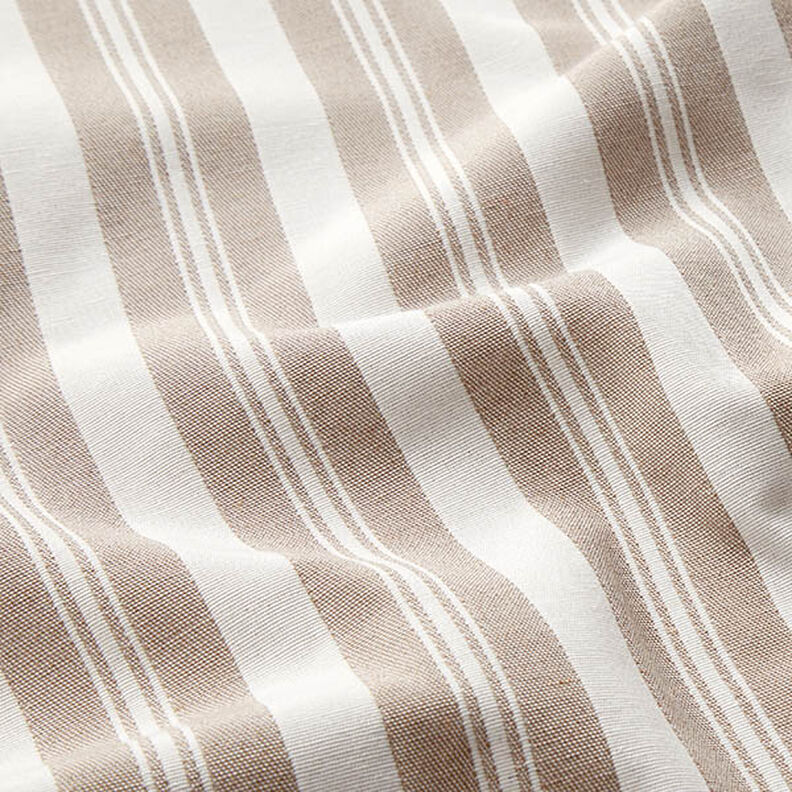 Decor Fabric Jacquard stripes – light beige/sand,  image number 2