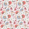 Cotton Poplin elegant floral tendrils – white/berry,  thumbnail number 1