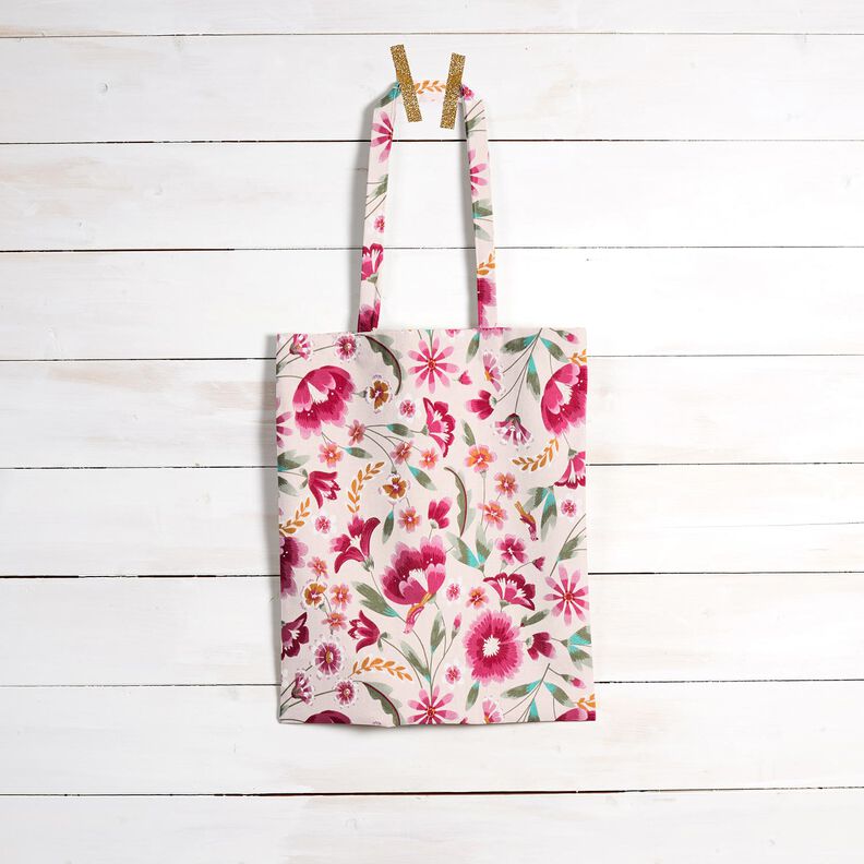 Decor Fabric Cotton Twill spring flowers – rosé/raspberry, image number 8