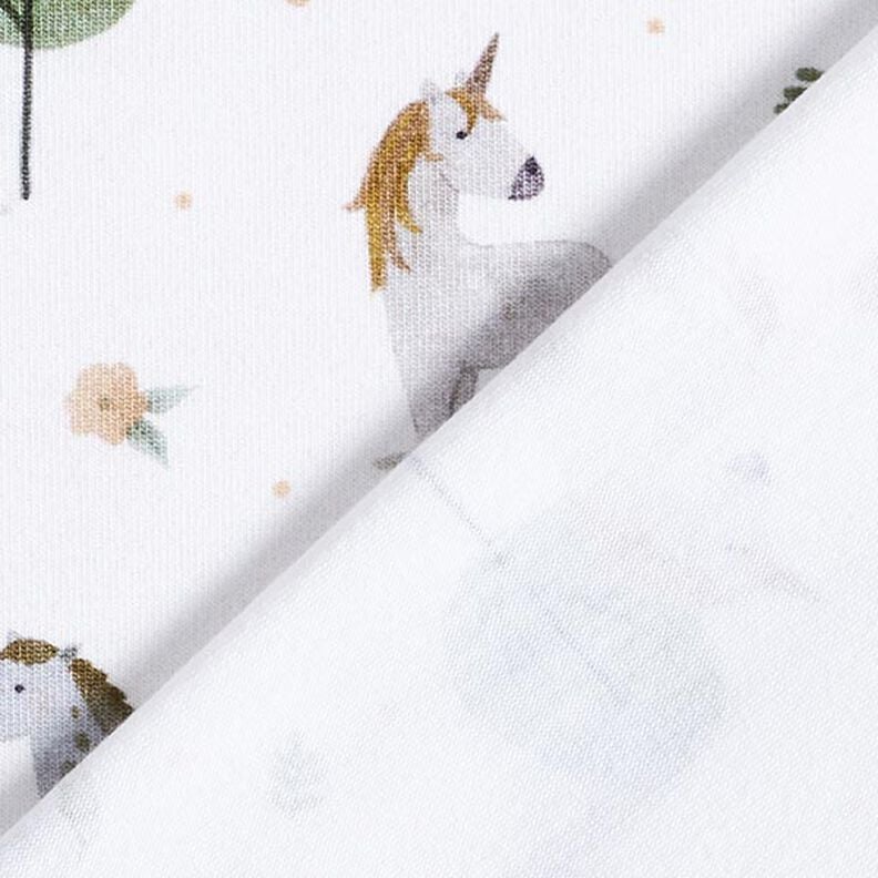 Organic Cotton Jersey Horses and Unicorns Digital Print – offwhite,  image number 4