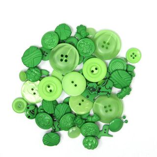 Assorted buttons [55 pieces] - GREEN, 