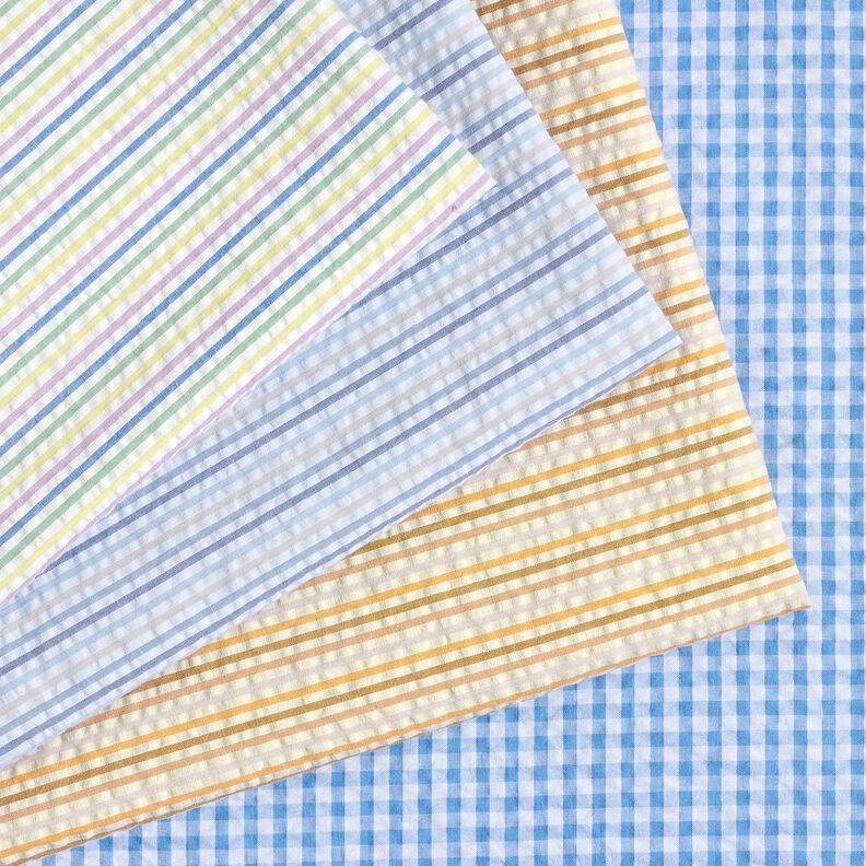 Seersucker Cotton Stripy blend – apricot/offwhite, image number 5