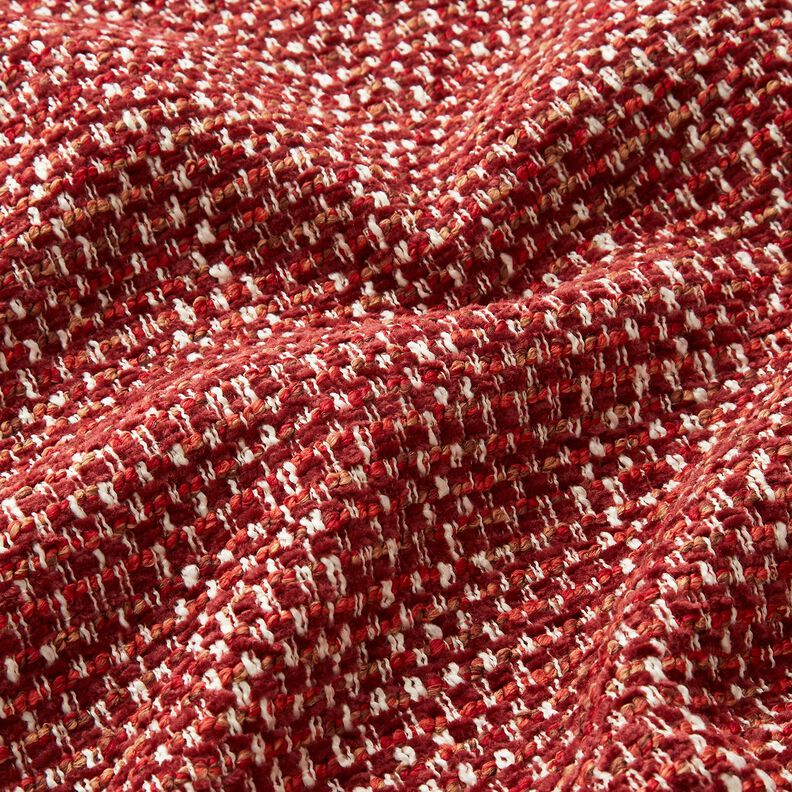 Upholstery Fabric colourful bouclé look – burgundy/cream,  image number 2