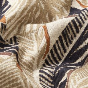 Decor Fabric Half Panama intertwined leaves – natural/light khaki, 